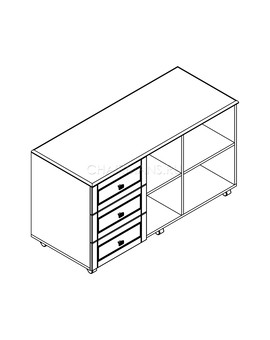 Тумба сервисная Skyland LAREX LCRT 1250(L) темный каштан, изображение 2