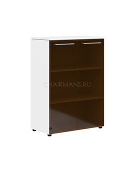 Шкаф со стеклянными дверьми Skyland MORRIS MMC 85.2 белый, изображение 1