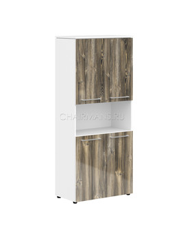 Шкаф с 2-мя комплектами глухих малых дверей Skyland MORRIS MHC 85.4 дуб базель/белый, изображение 1