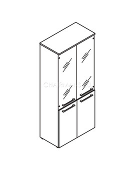 Шкаф комбинированный Skyland MORRIS MHC 85.2 макассар/венге магия, изображение 2