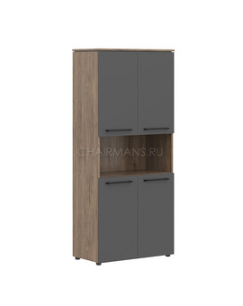 Шкаф с 2-мя комплектами глухих малых дверей Skyland MORRIS TREND MHC 85.4 антрацит/кария пальмира, изображение 1
