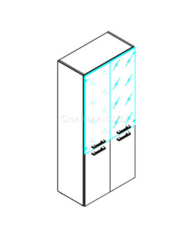 Шкаф комбинированный Skyland TORR THC 85.2 вишня мемфис, изображение 2