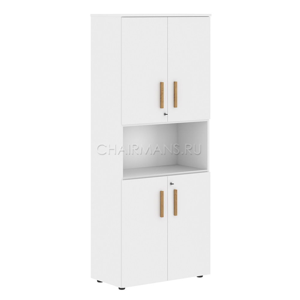 Шкаф с 2-мя комплектами малых дверей и топом Skyland FORTA FHC 80.4(Z) белый премиум