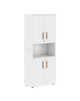 Шкаф с 2-мя комплектами малых дверей и топом Skyland FORTA FHC 80.4(Z) белый премиум, изображение 1