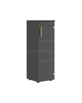 Шкаф колонка с стеклянной дверью и топом Skyland FORTA FMC 40.2 прозрачное/черный графит, изображение 1
