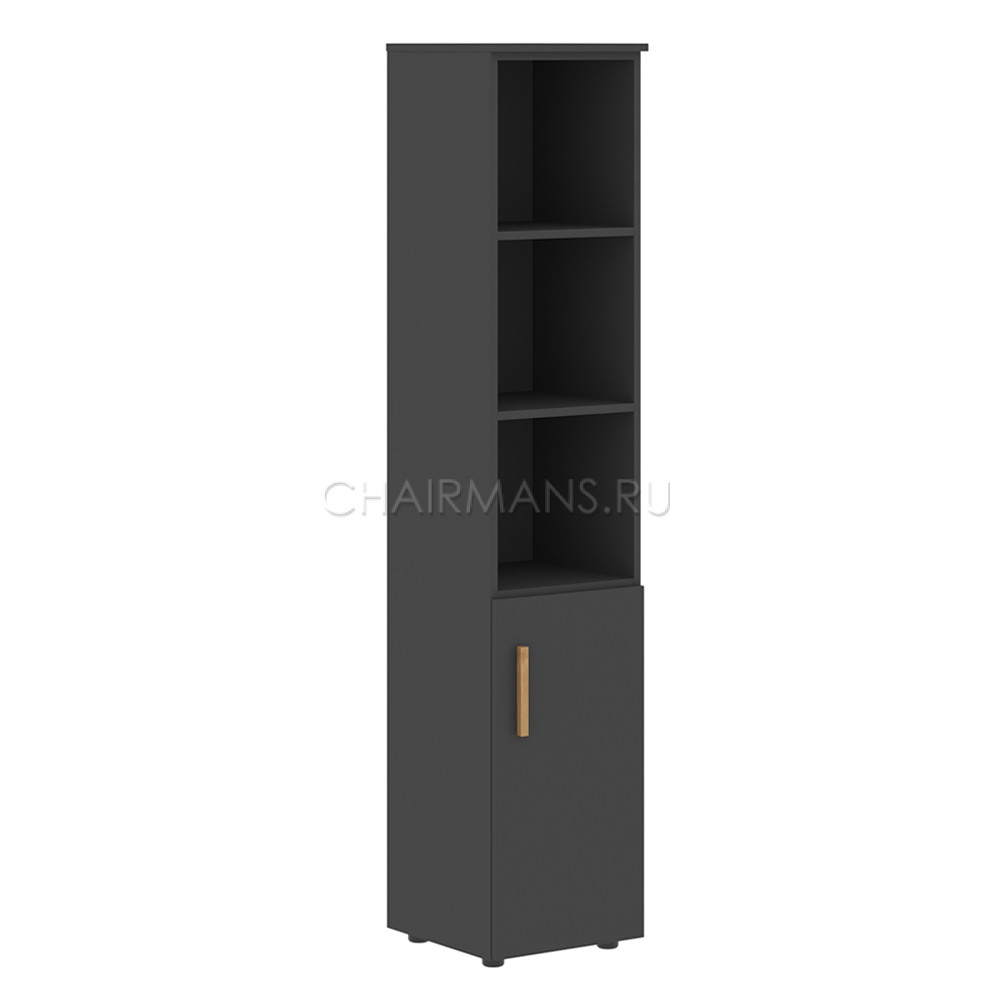 Шкаф колонка с малой дверью и топом Skyland FORTA FHC 40.5(L) черный графит