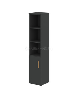 Шкаф колонка с глухой малой дверью и топом Skyland FORTA FHC 40.5(R) черный графит, изображение 1