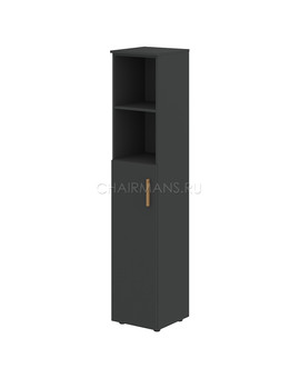 Шкаф колонка с глухой средней дверью и топом Skyland FORTA FHC 40.6(R) черный графит, изображение 1