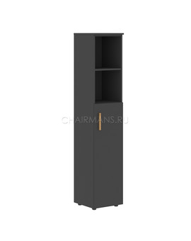Шкаф колонка с глухой средней дверью и топом Skyland FORTA FHC 40.6(L) черный графит, изображение 1