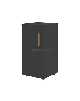 Шкаф колонка с глухой малой дверью и топом Skyland FORTA FLC 40.1(R) черный графит, изображение 1