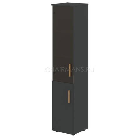 Шкаф колонка комбинированая с топом Skyland FORTA FHC 40.2(R) черный графит/дуб гамильтон