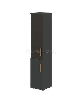 Шкаф колонка комбинированая с топом Skyland FORTA FHC 40.2(R) черный графит/дуб гамильтон, изображение 1