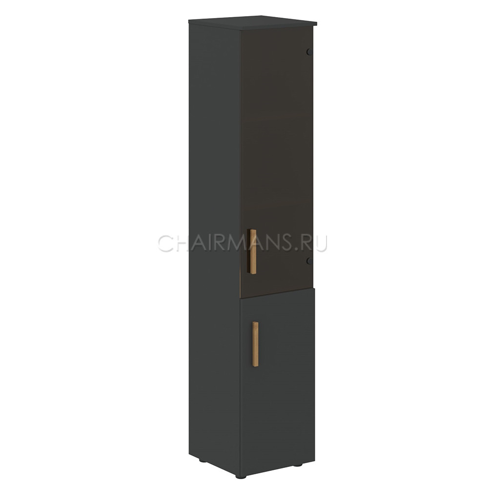 Шкаф колонка комбинированая с топом Skyland FORTA FHC 40.2(L) черный графит/дуб гамильтон