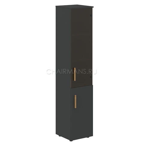 Шкаф колонка комбинированая с топом Skyland FORTA FHC 40.2(L) черный графит/дуб гамильтон