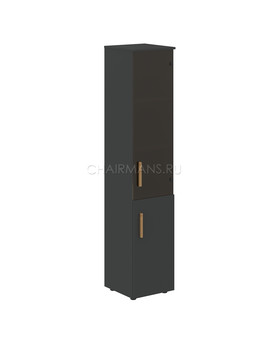 Шкаф колонка комбинированая с топом Skyland FORTA FHC 40.2(L) черный графит/дуб гамильтон, изображение 1