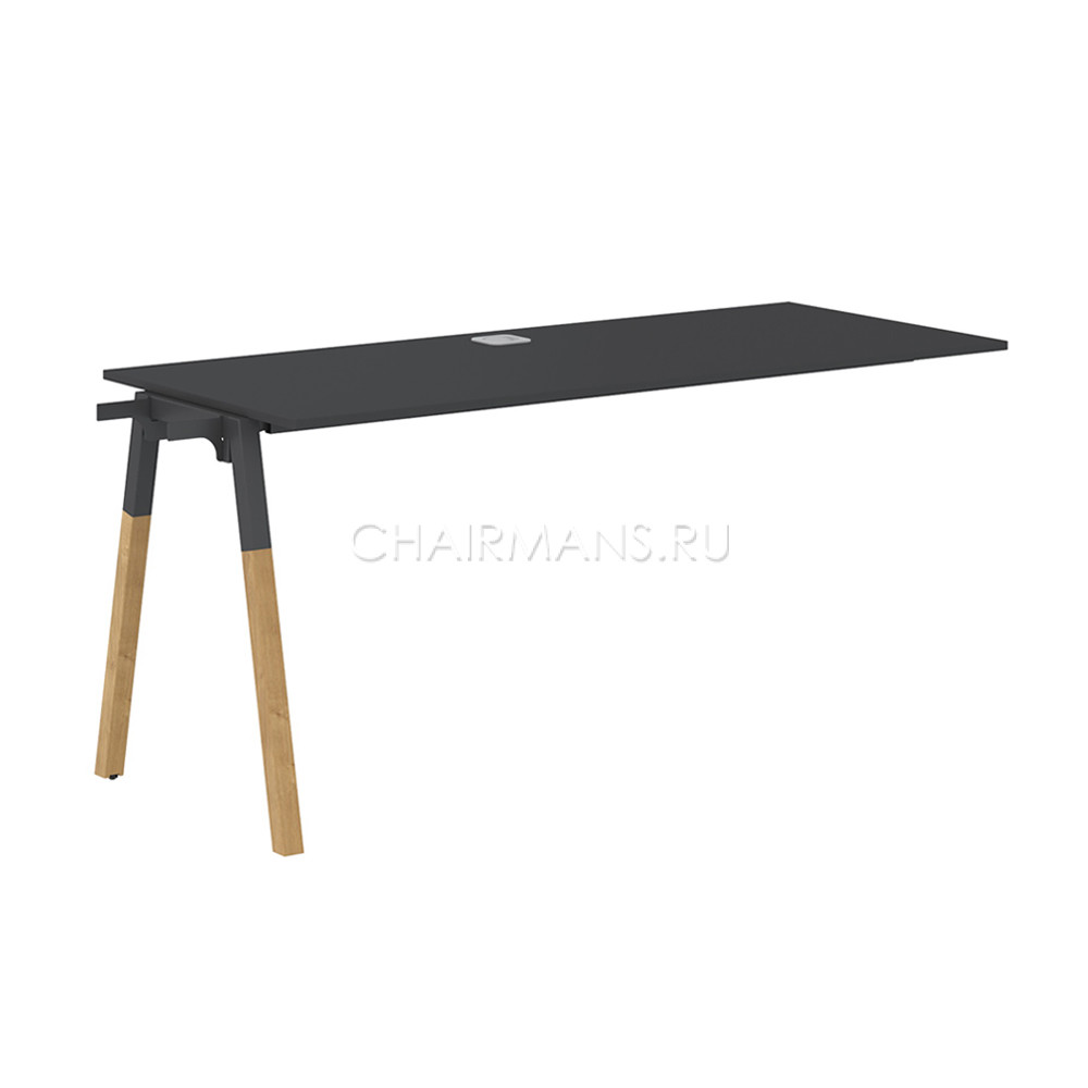 Кликните для увеличения изображения Стол приставной Skyland FORTA FIST 1567 черный графит/черный графит-бук