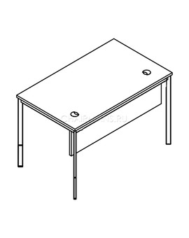 Стол прямой Skyland IMAGO-S СП-2SD ясень шимо/алюминий, изображение 2