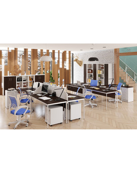 Стол прямой Skyland IMAGO-S СП-2SD венге магия/алюминий, изображение 4