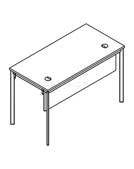 Стол прямой Skyland IMAGO-S СП-2.1SD ясень шимо/алюминий, изображение 2