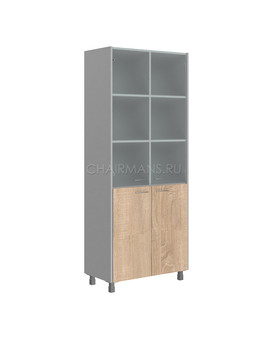 Шкаф комбинированный Skyland OFFIX-NEW OHC 87.2 дуб сонома светлый/металлик, изображение 1