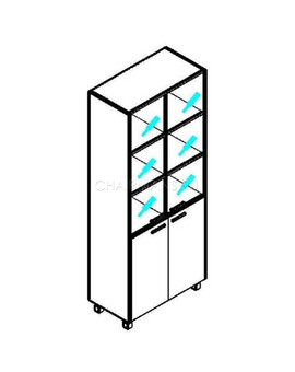 Шкаф комбинированный Skyland OFFIX-NEW OHC 87.2 дуб сонома светлый/металлик, изображение 2