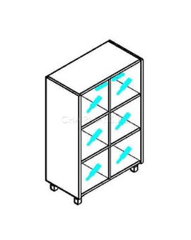 Шкаф со стеклянными дверьми Skyland OFFIX-NEW OMC 87.2 металлик, изображение 2