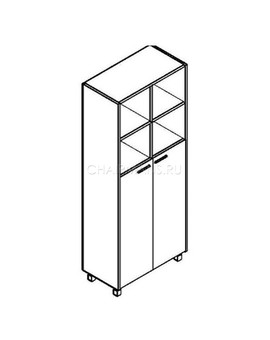 Шкаф Skyland OFFIX-NEW OHC 87.6 легно темный/металлик, изображение 2