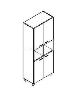 Шкаф Skyland OFFIX-NEW OHC 87.4 дуб сонома светлый/металлик, изображение 2