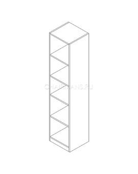 Стеллаж узкий Skyland SIMPLE SR-5U легно светлый, изображение 2