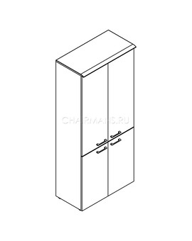 Шкаф с глухими средними и малыми дверьми Skyland WAVE WHC 85.3 бук тиара, изображение 2