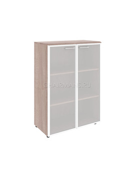 Шкаф со стеклянными дверьми в алюминевой рамке с топом Skyland WAVE WMC 85.7 дуб сонома, изображение 1