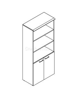 Шкаф с 1 комплектом глухих малых дверей и топом Skyland WAVE WHC 85.5 дуб сонома, изображение 2