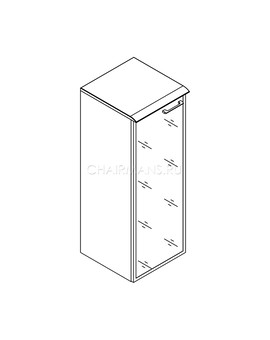 Шкаф колонка с стеклянной дверью в алюминиевой раме и топом Skyland WAVE WMC 42.7(L) бук тиара, изображение 2