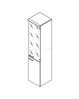 Шкаф колонка комбинированая с топом Skyland WAVE WHC 42.2(R) дуб сонома, изображение 2