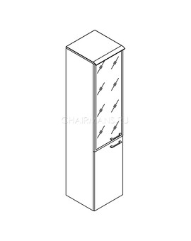Шкаф колонка комбинированая с топом Skyland WAVE WHC 42.7(L) дуб сонома, изображение 2
