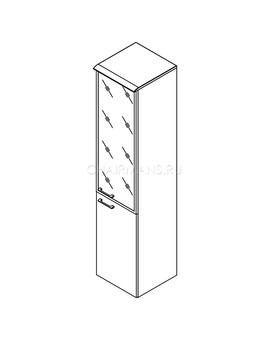 Шкаф колонка комбинированая с топом Skyland WAVE WHC 42.7(R) дуб сонома, изображение 2