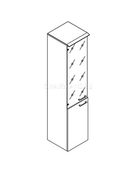 Шкаф колонка комбинированая с топом Skyland WAVE WHC 42.2(L) дуб сонома, изображение 2