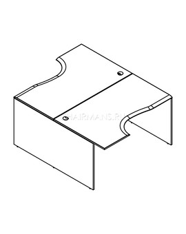 Стол 2-х местный эргономичный Skyland WAVE W2CET 169.2 бук тиара, изображение 2