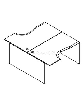 Стол 2-х местный эргономичный Skyland WAVE W2CET 149.3 дуб сонома, изображение 2