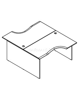 Стол 2-х местный эргономичный Skyland WAVE W2CET 149.1 дуб сонома, изображение 2