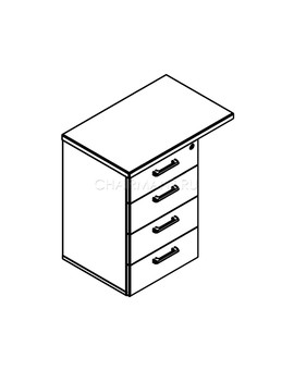 Тумба приставная с фолдингом Skyland XTEN XLC-4D.2 бук тиара, изображение 2