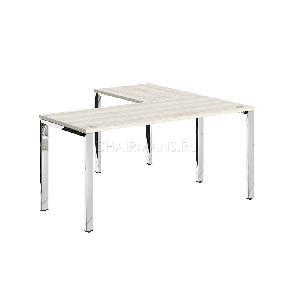 Кликните для увеличения изображения Стол угловой Skyland XTEN GLOSS XGCT 1615.1 сосна эдмонт/нержавейка полированная