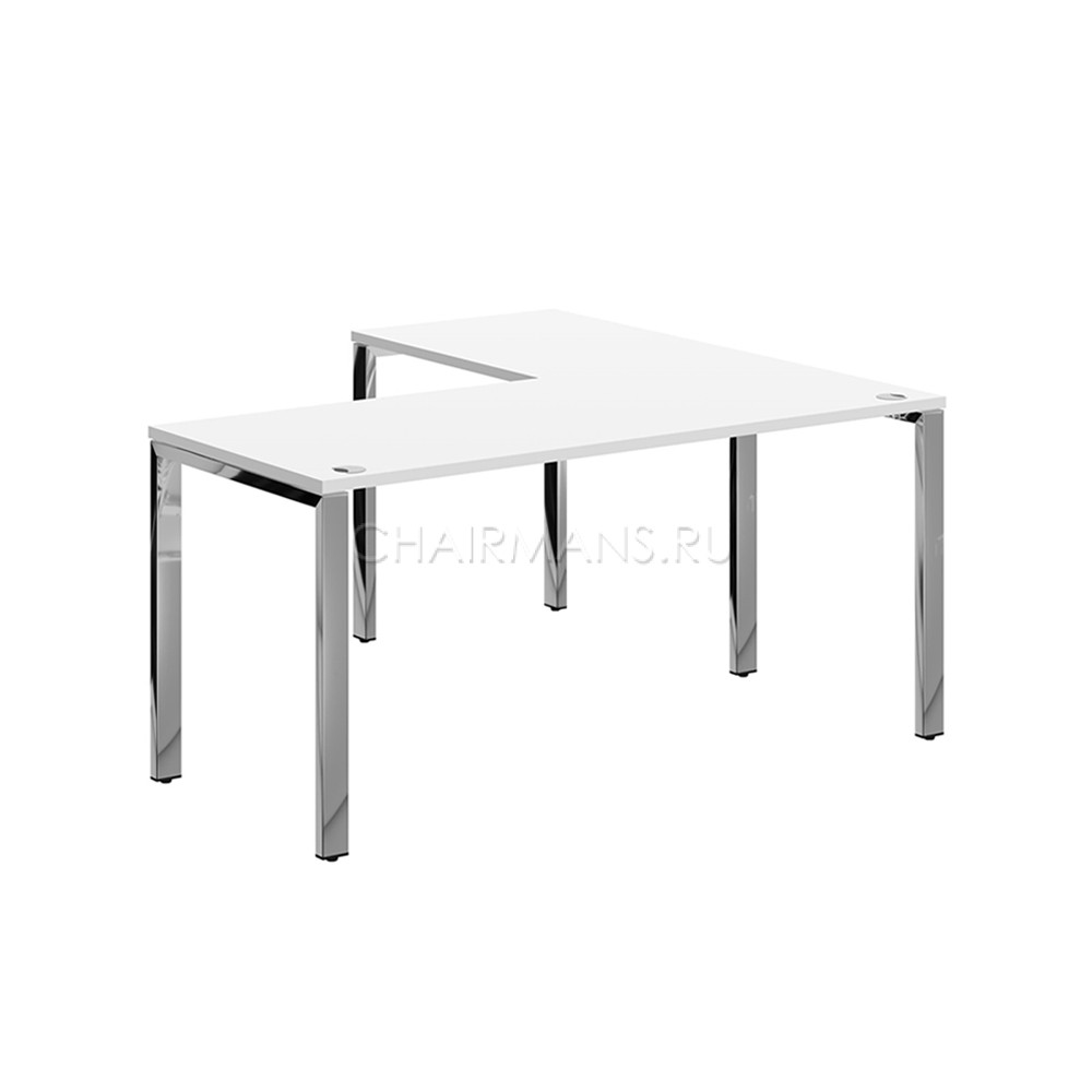 Кликните для увеличения изображения Стол угловой Skyland XTEN GLOSS XGCT 1615.1 белый/нержавеющая сталь