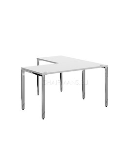 Стол угловой Skyland XTEN GLOSS XGCT 1415 белый/нержавейка, изображение 1