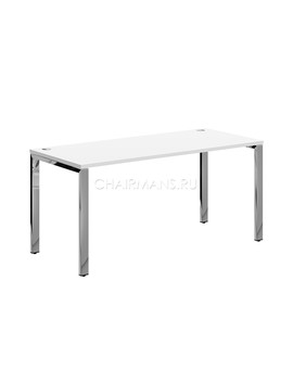 Стол прямой Skyland XTEN GLOSS XGST 167.1 белый/нержавеющая сталь, изображение 1