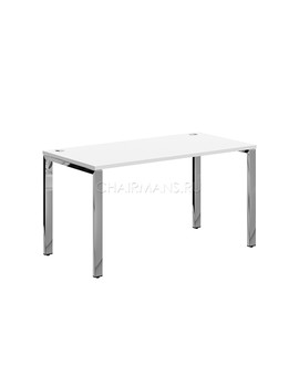 Стол прямой Skyland XTEN GLOSS XGST 147.1 белый/нержавеющая сталь, изображение 1