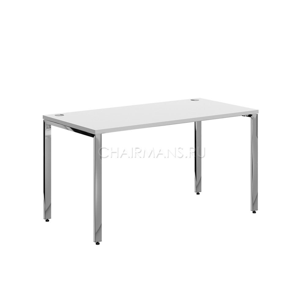 Стол прямой Skyland XTEN GLOSS XGST 147 белый/нержавейка