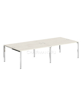 Стол 4-х местный Skyland XTEN GLOSS XGWST 3214.1 сосна эдмонт/нержавейка полированная, изображение 1