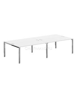 Стол 4-х местный Skyland XTEN GLOSS XGWST 3214.1 белый/нержавеющая сталь, изображение 1