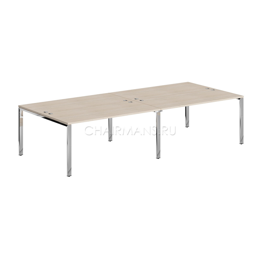Кликните для увеличения изображения Стол 4-х местный Skyland XTEN GLOSS XGWST 3214.1 бук тиара/нержавеющая сталь
